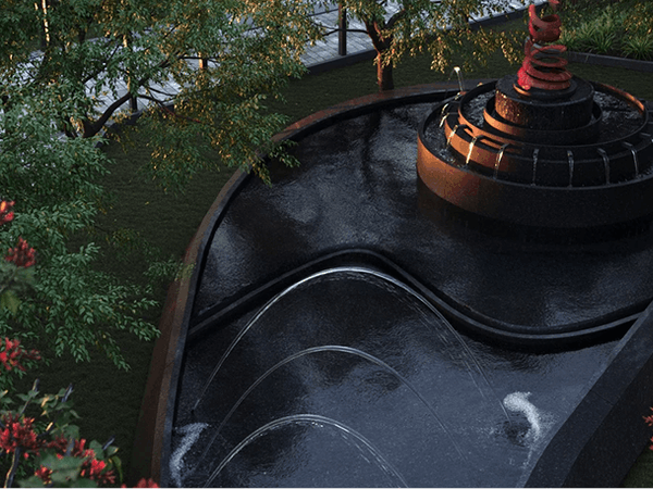Reflecting waters feature at Moonglade Kokapet
